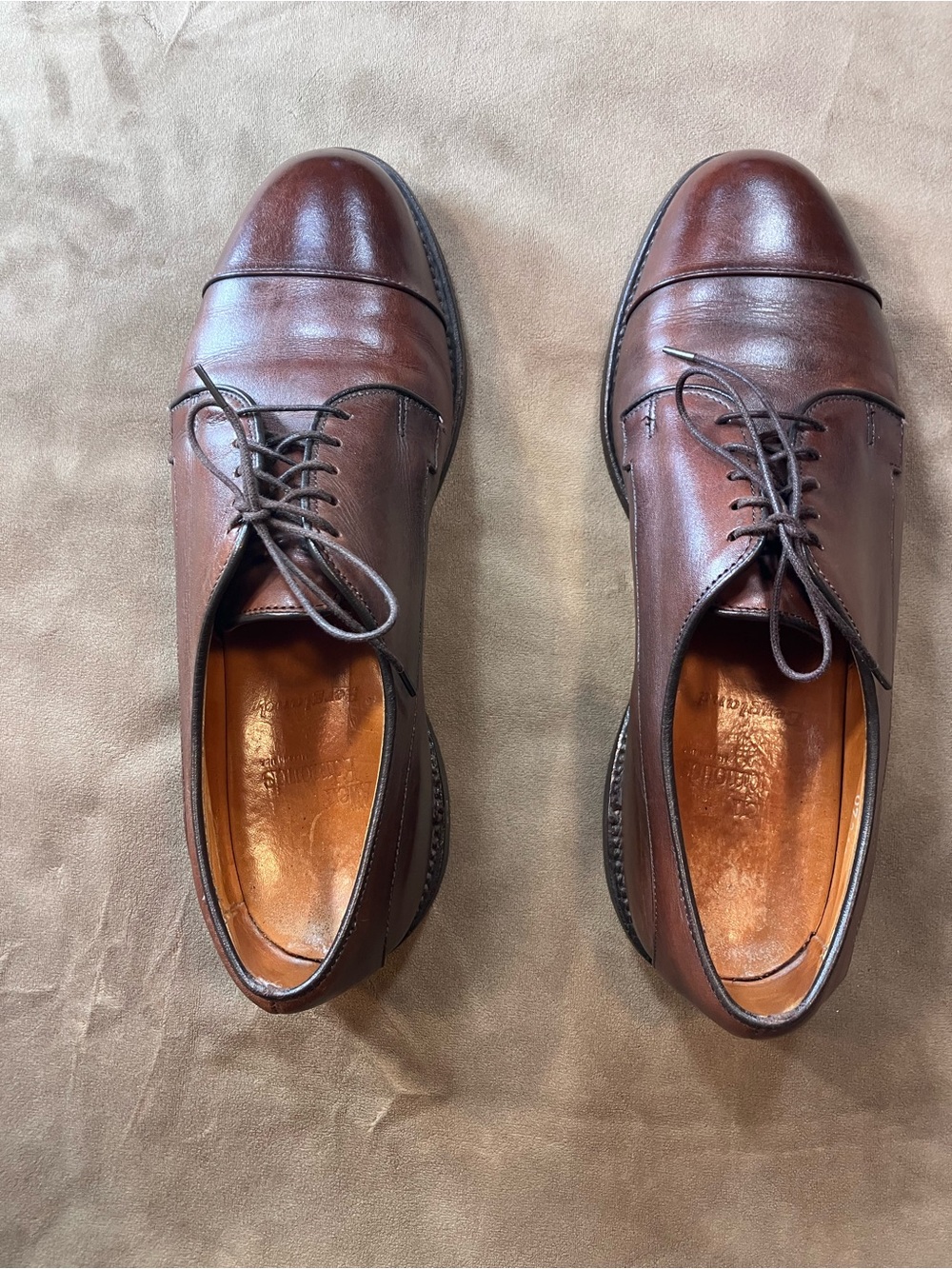 Allen Edmonds Brown Cap-Toe Leather Derby Shoes 8 1/2